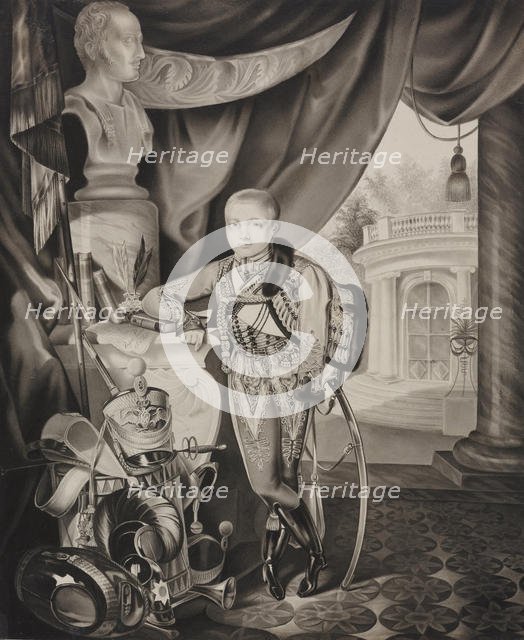 Portrait of the Crown prince Alexander Nikolayevich (1818-1881), 1827. Creator: Hampeln, Carl, von (1794-after 1880).