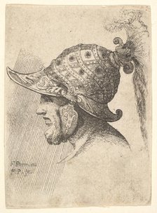 Helmeted head, 1662-78. Creator: Francis Place.