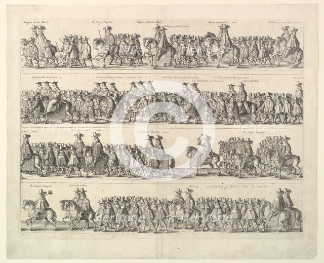 Coronation Procession of Charles II Through London, 1662. Creator: Wenceslaus Hollar.