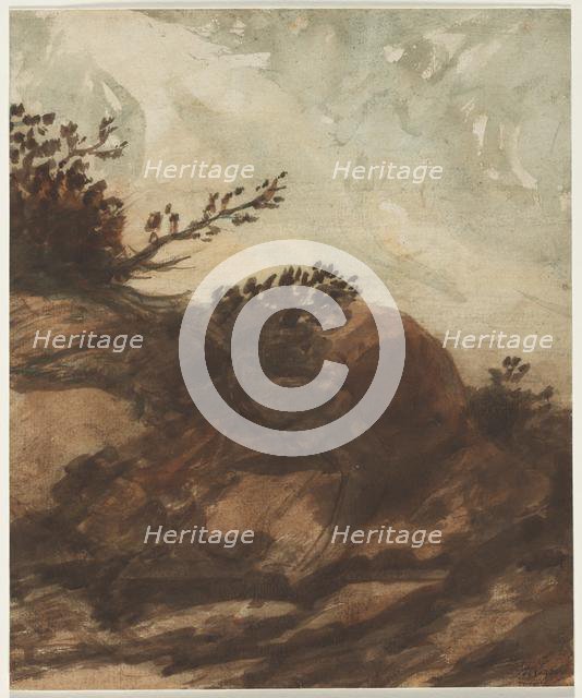 Sunset Over the Hill, last half 1800s. Creator: Alphonse Legros (French, 1837-1911).