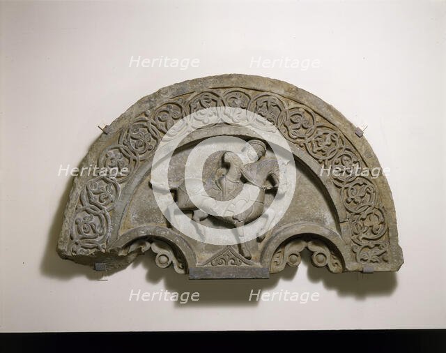 Tympanum with a Horse and Rider, second half 14th century. Creator: Unknown.