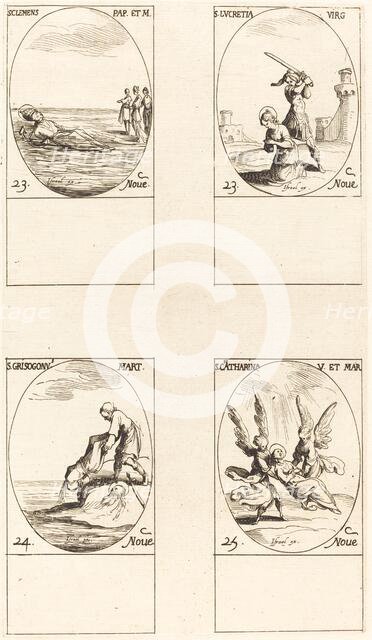 St. Clement; St. Lucretia; St. Chrysogonus; St. Catharine. Creator: Jacques Callot.