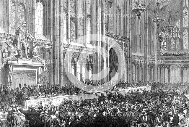 Luncheon given by the Lord Mayor to the Prince of Wales at Guildhall, 1874. Creator: Unknown.