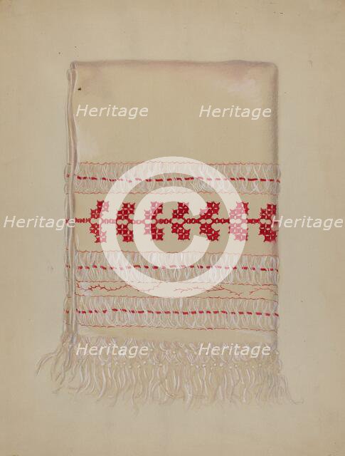 Linen Towel, c. 1937. Creator: Eva Wilson.