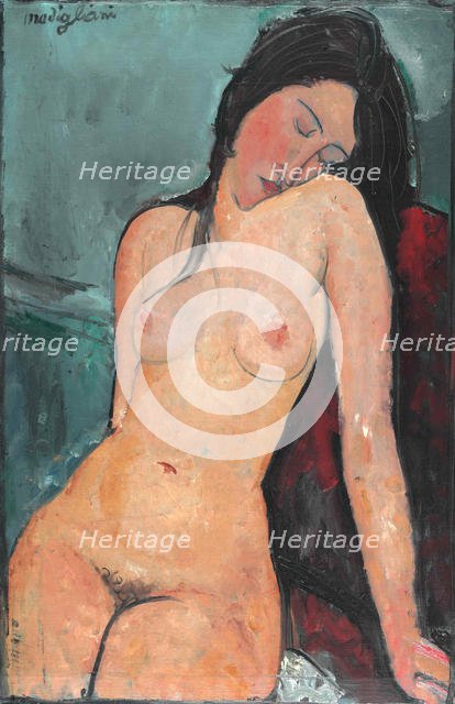 Female Nude , c. 1916. Creator: Modigliani, Amedeo (1884-1920).