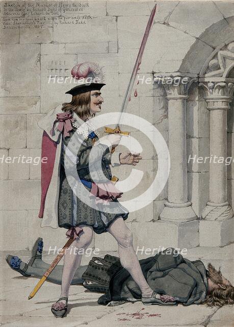 Sketch of the Murder of Henry the Sixth In the Tower by Richard Duke of Gloucester..., 1853. Creator: Richard Dadd.