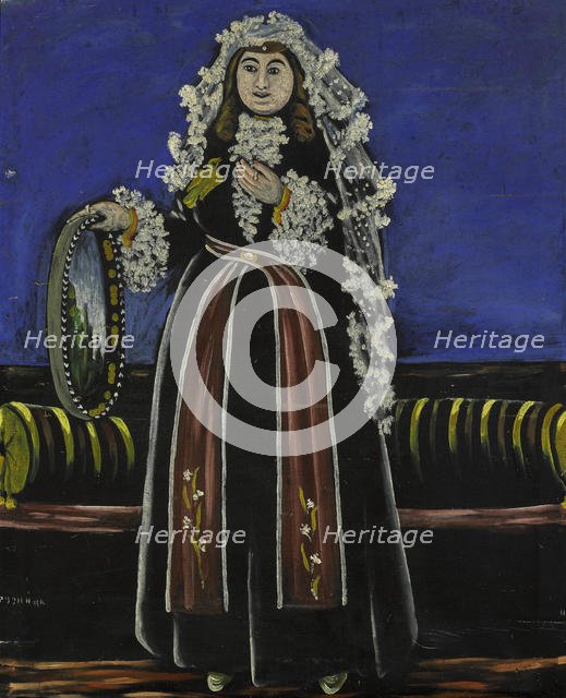 Woman wearing a Lechaki (silk veil). Creator: Pirosmani, Niko (1862-1918).