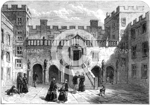 Courtyard of Chillingham Castle, Northumberland, 1872. Creator: Unknown.