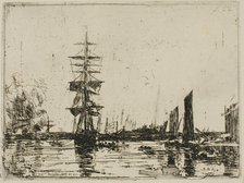 Seascape with Boats, 1898. Creator: Eugene Louis Boudin.