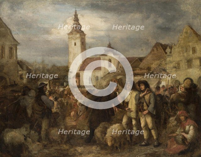 Fair in Nowy Targ, 1870. Creator: Aleksander Kotsis.