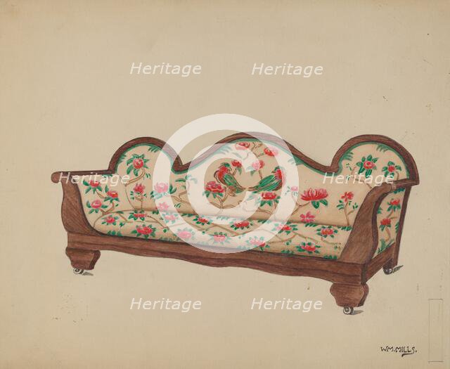 Sofa, 1935/1942. Creator: William Mills.