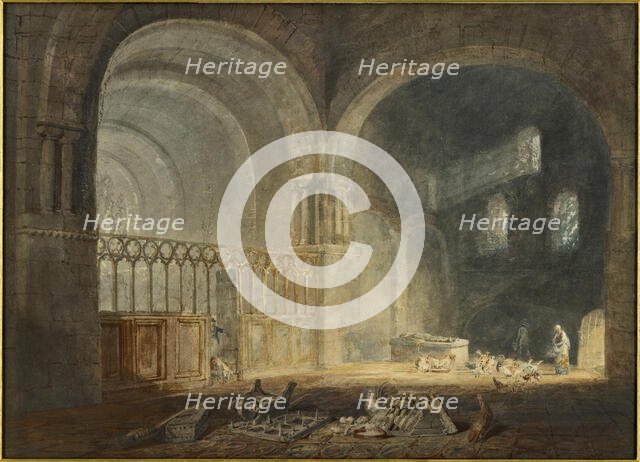 Transept of Ewenny Priory, Glamorganshire, c1797. Creator: JMW Turner.