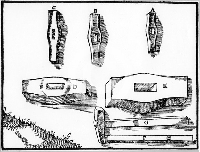 Miner's hammers of various sizes, 1556. Artist: Unknown