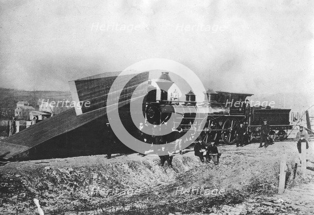 An American snow plough locomotive. Artist: Unknown