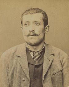 Brosselin. Jean-Baptiste. 32 ans, né le 10/1/62 à Aulay (Côte d'Or). Menuisier. Anarchiste..., 1894. Creator: Alphonse Bertillon.
