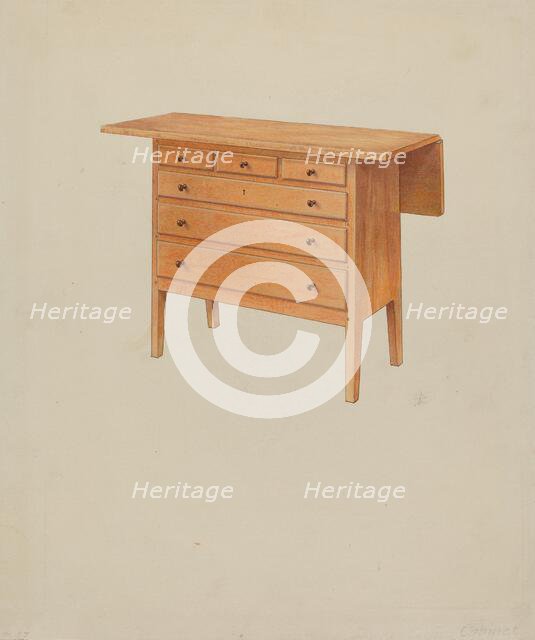 Shaker Sewing Table, 1935/1942. Creator: Irving I. Smith.