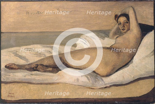 Marietta (The Roman Odalisque). Artist: Corot, Jean-Baptiste Camille (1796-1875)