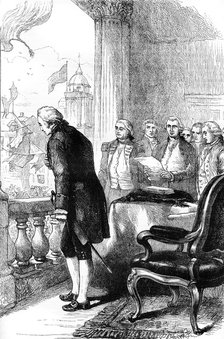 The installation of George Washington as President of the United States, 1789 (c1880). Artist: Unknown