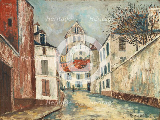 La Rue Montalant et l'église de Marizy-Sainte-Geneviève, 1911-1914. Creator: Maurice Utrillo.