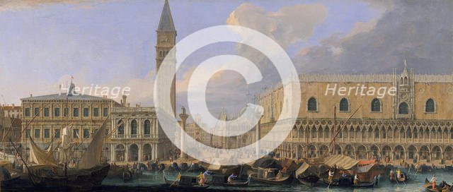 The Molo, Venice, from the Bacino di San Marco, ca. 1709. Creator: Luca Carlevarijs.