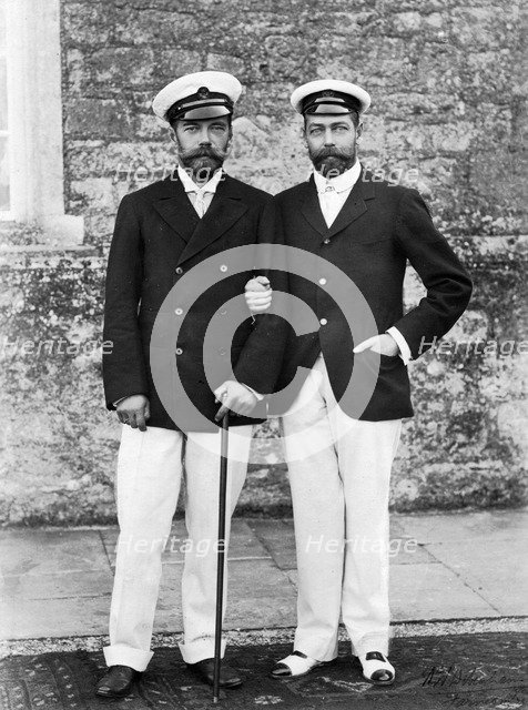 Tsar Nicholas II of Russia and King George V of Great Britain. Artist: Unknown