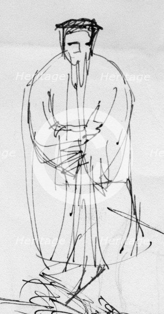 Man in period costume, c1950. Creator: Shirley Markham.