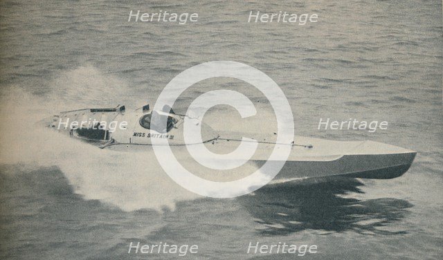 '1936 world's fastest single-engined boat  Miss Britain III', 1936. Artist: Unknown.