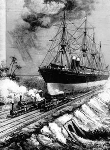 JB Eads' Inter Oceanic Ship Railway, 1884. Artist: Unknown