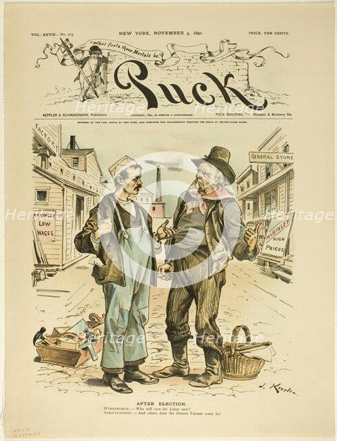After Election, from Puck, published November 5, 1890. Creator: Joseph Keppler.