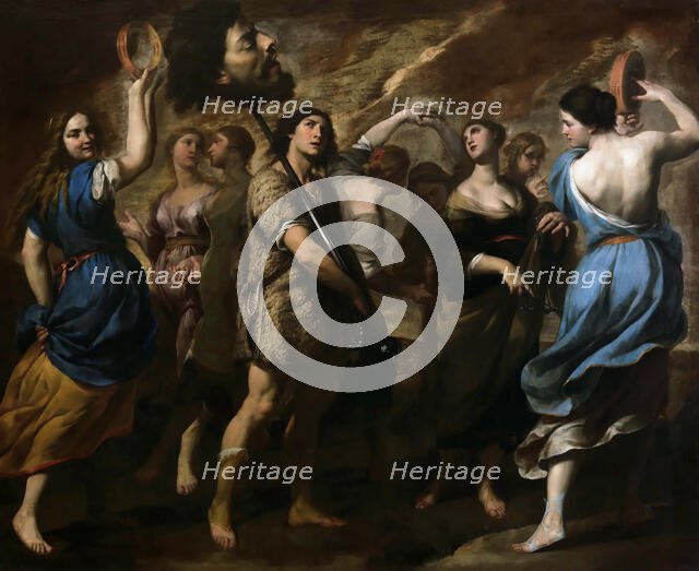 The Triumph of David, c. 1650. Creator: Vaccaro, Andrea (1604-1670).