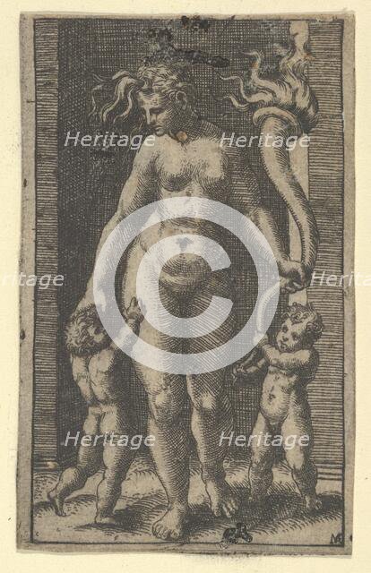 Venus attended by cupids, ca. 1500-1534. Creator: Marcantonio Raimondi.