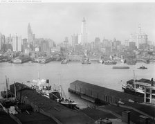 New York skyline from Brooklyn, between 1900 and 1920. Creator: Unknown.