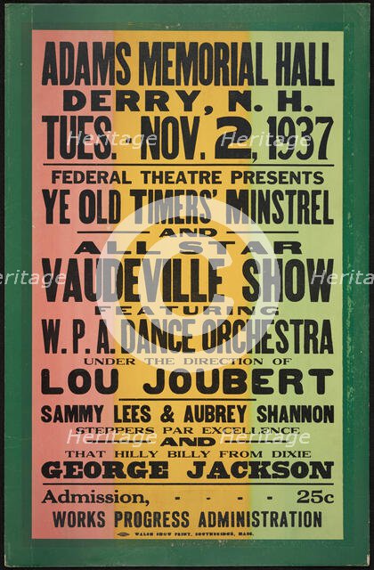 Vaudeville Show, Derry, NH, 1937. Creator: Unknown.