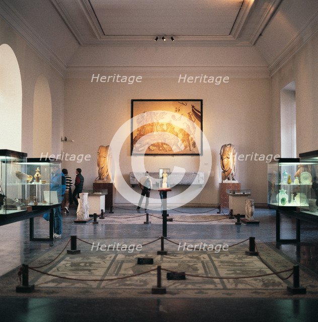Interior of a room of the National Archaeological Museum in Madrid.
