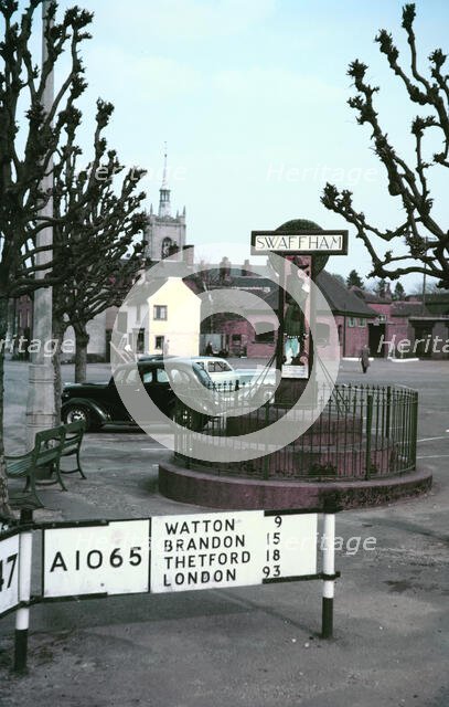 Village sign at Swaffham, Norfolk, c1955-1965. Creator: Arthur Charles Kirby Ware.