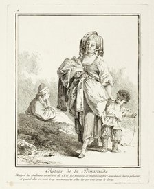 Return Walk, plate four from Suite de Divers Habillements de Peuples du Nord, 1765. Creator: Jean Baptiste Le Prince.