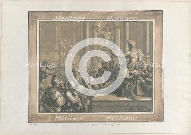 Saint John the Evangelist preaching in a temple, 1724. Creator: Anton Maria Zanetti.