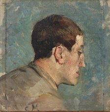 Portrait of Théo van Rysselberghe (1862-1926), 1882. Creator: Meunier, Constantin Emile (1831-1905).