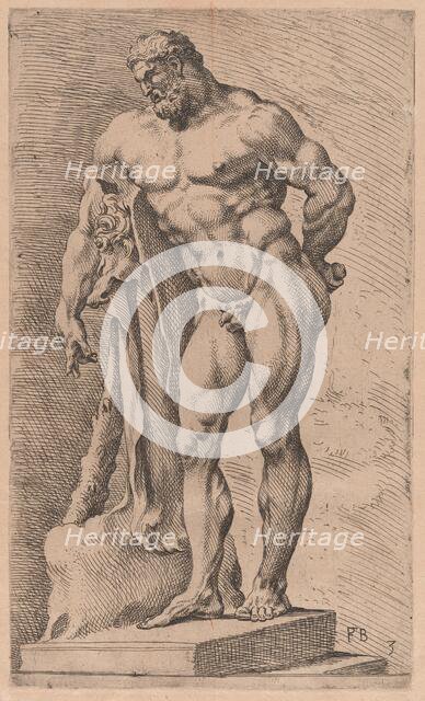 The Farnese Hercules, three-quarter view turned to left [plate 3], 1638. Creator: François Perrier.