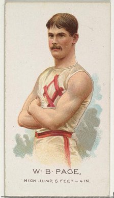 W.B. Page, High Jump, from World's Champions, Series 2 (N29) for Allen & Ginter Cigarettes..., 1888. Creator: Allen & Ginter.
