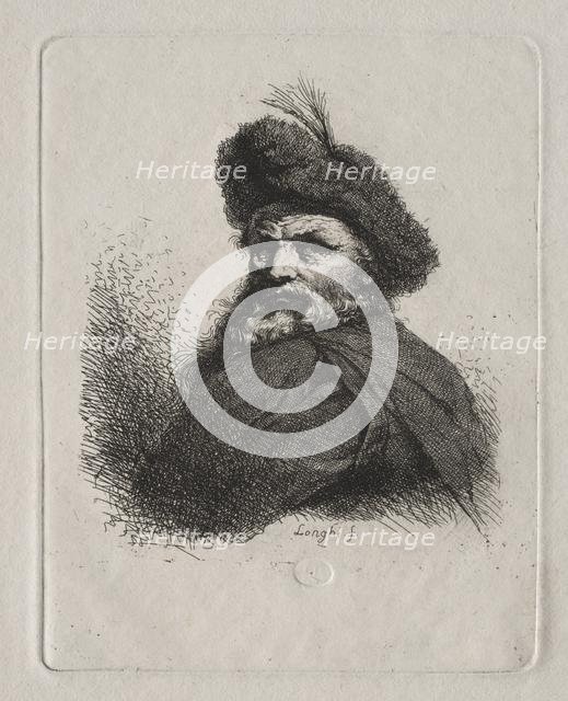 Bust of a Man with a Fur Cap. Creator: Giuseppe Longhi (Italian, 1766-1831).
