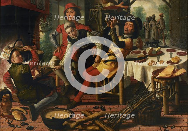 Peasants by the Hearth, 1556. Creator: Aertsen, Pieter (1508-1575).