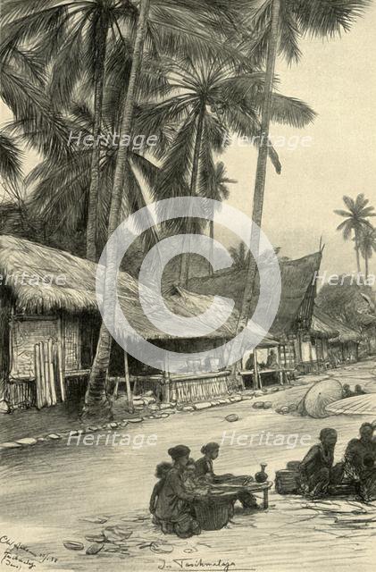 Street scene in Tasikmalaya, Java, 1898. Creator: Christian Wilhelm Allers.