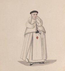 A priest from the Mercederian order (Order of Our Lady of Mercy), from a group of drawings..., 1848. Creator: Attributed to Francisco (Pancho) Fierro.