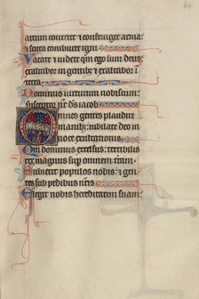 Initial O: The Ascension; Bute Psalter, text and illumination about 1285. Creator: Bute Master.