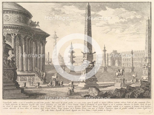 The ancient Capitol ascended by approximately one hundred steps . . . (Campidoglio ant..., ca. 1750. Creator: Giovanni Battista Piranesi.