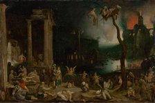 Aeneas and the Sibyl in the Underworld, ca 1604. Creator: Brueghel, Jan, the Elder (1568-1625).