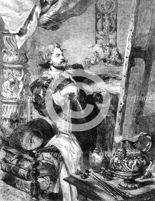 "Peter Paul Rubens", by J. Gilbert, in the Exhibition of the Society of Painters in Water..., 1862. Creator: W Thomas.