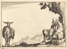 Peasant Removing His Shoe, c. 1617. Creator: Jacques Callot.