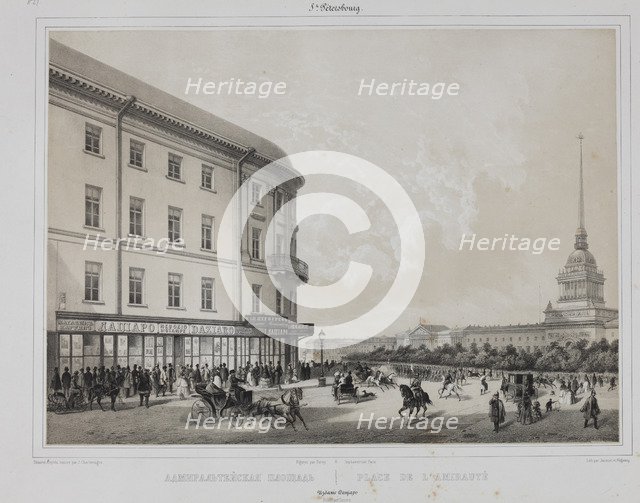 The Admiralty Square in Saint Petersburg, 1840s.